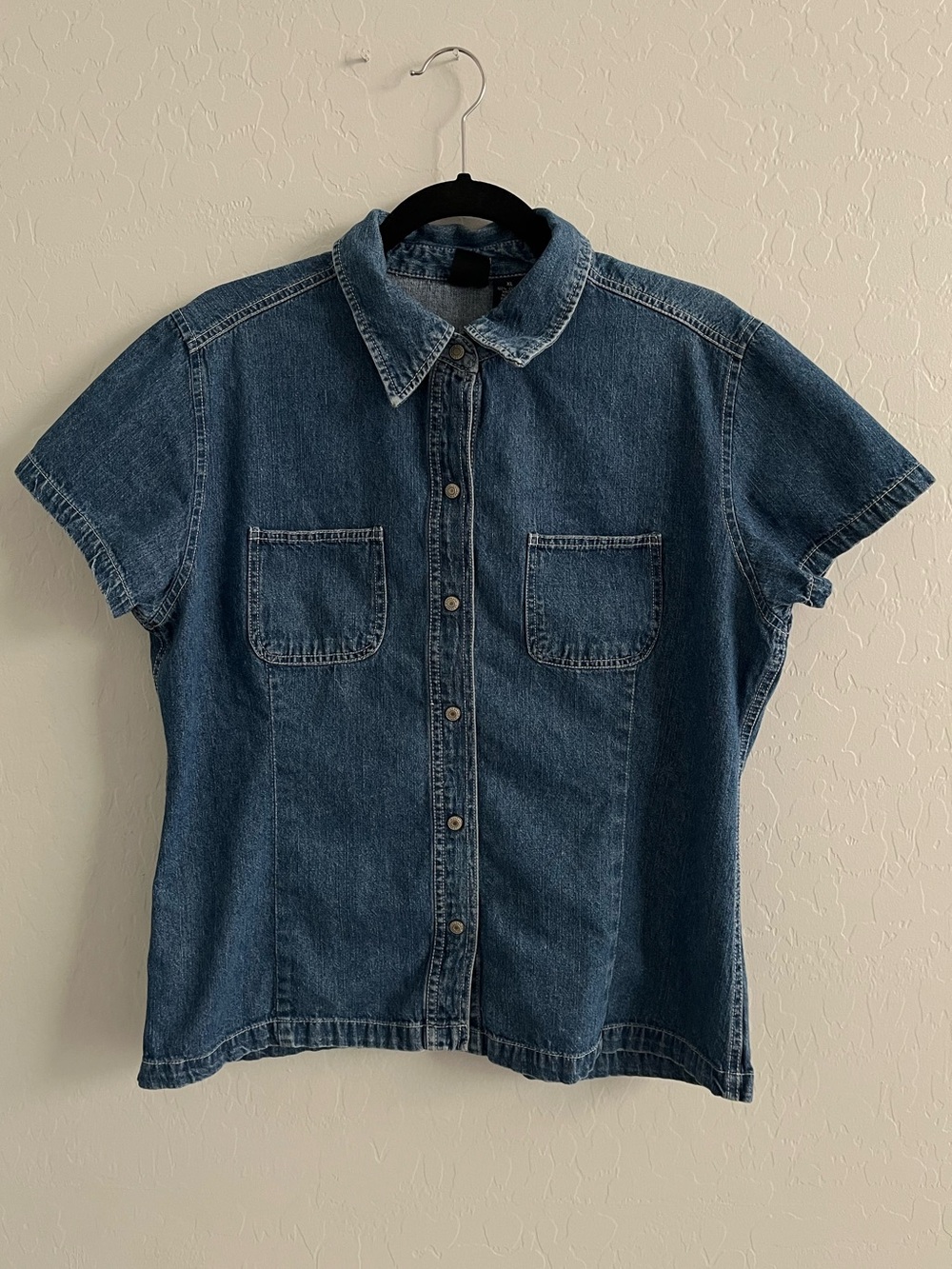 GAP Blue Jean Snap Button Down Shirt